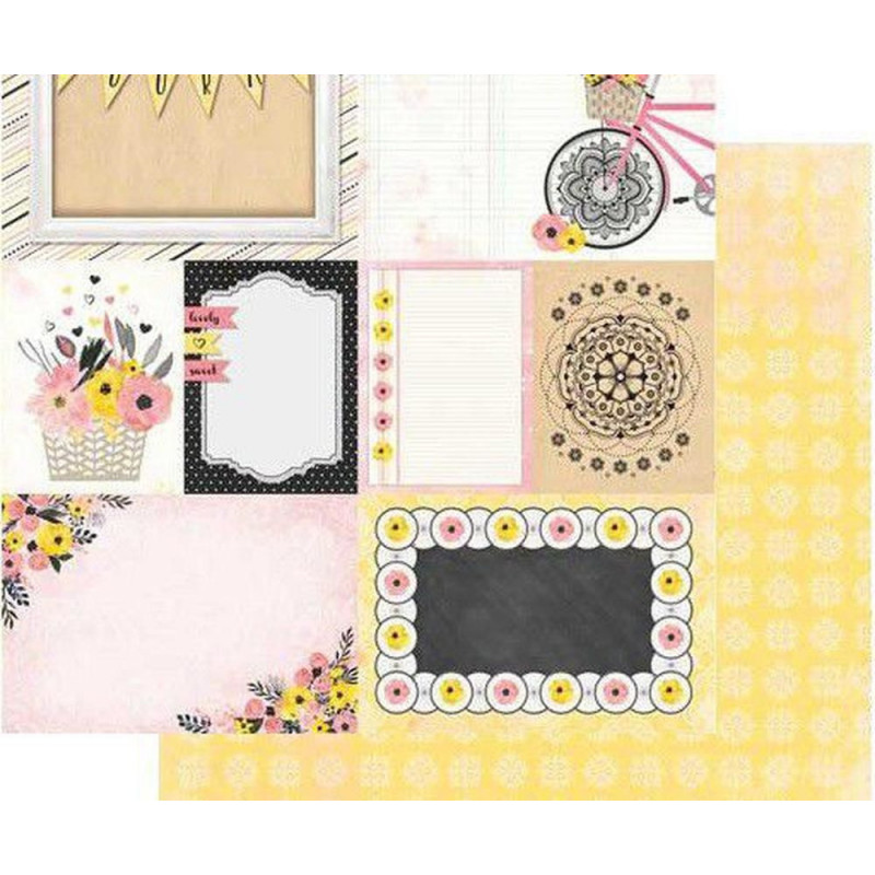 Oboustranný Papír Na Scrapbook (1ks) Petal Lane Love Notes Bobunny 30 x 30 Kartičky Papíry Listy Potiskem Scrapbooking