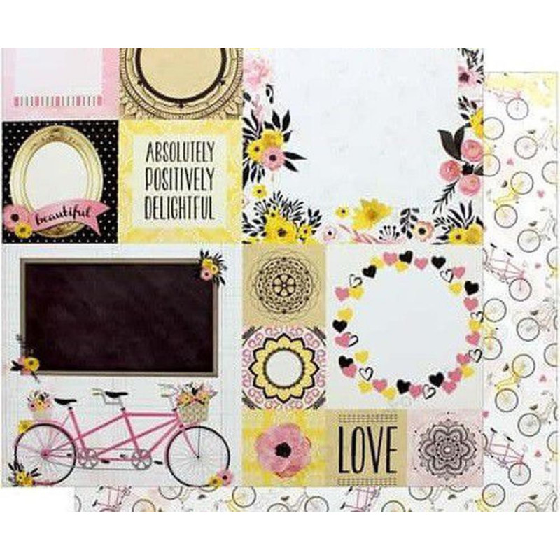 Oboustranný Papír Na Scrapbook (1ks) Petal Lane Sunshine Bobunny 30 x 30 Kartičky Papíry Listy Potiskem Scrapbooking