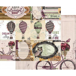 Oboustranný Papír Na Scrapbook (1ks) Beautiful Dreamer Bicycle Bobunny 30 x 30 Kartičky Papíry Listy Potiskem Scrapbooking