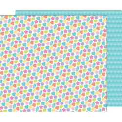 Oboustranný Papír Na Scrapbook (1ks) Beach Treasures Doodlebug Design Inc., 30 x 30 Vzory Papíry Listy Potiskem Scrapbooking