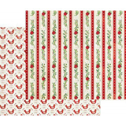 Oboustranný Papír Na Scrapbook (1ks) Merry & Bright Peppermint Bobunny 30 x 30 Vánoce Papíry Listy Potiskem Scrapbooking