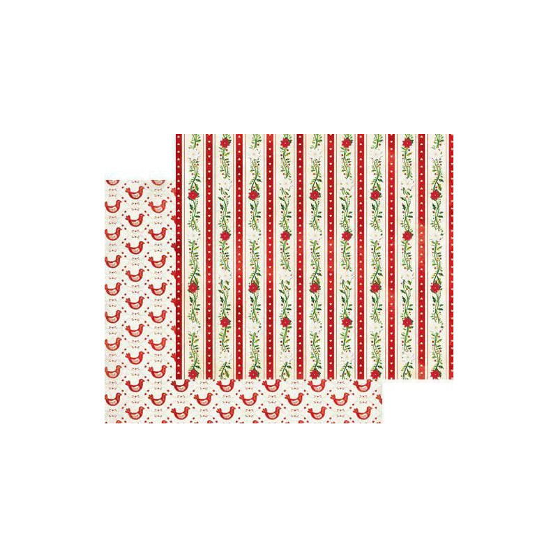 Oboustranný Papír Na Scrapbook (1ks) Merry & Bright Peppermint Bobunny 30 x 30 Vánoce Papíry Listy Potiskem Scrapbooking