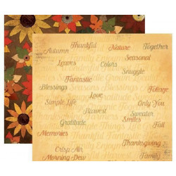 Oboustranný Papír Na Scrapbook (1ks) Farmers Market Gratitude Bobunny 30 x 30 Příroda Papíry Listy Potiskem Scrapbooking