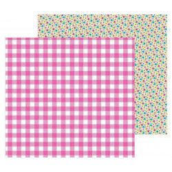 Oboustranný Papír Na Scrapbook (1ks) Tickled Pink Doodlebug Design Inc., 30 x 30 Vzory Papíry Listy Potiskem Scrapbooking