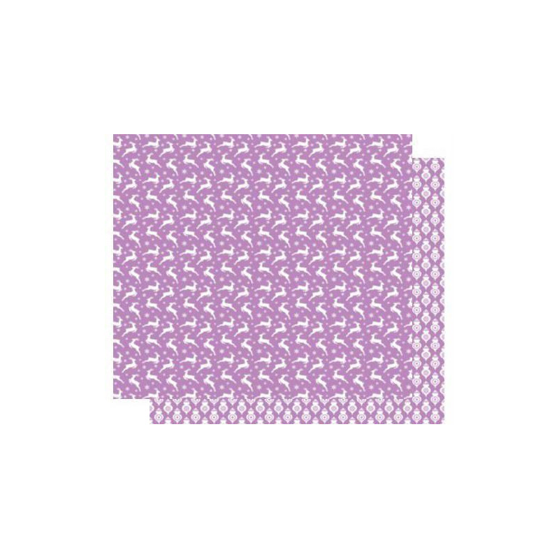 Oboustranný Papír Na Scrapbook Scrapberry´s (1ks) Reindeer Lustrous Lilac Scrapberrys 30 x 30 Vánoce Papíry Listy Potiskem