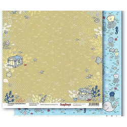 Oboustranný Papír Na Scrapbook Scrapberry´s (1ks) Deep Seatreasures Scrapberrys 30 x 30 Příroda Papíry Listy Potiskem