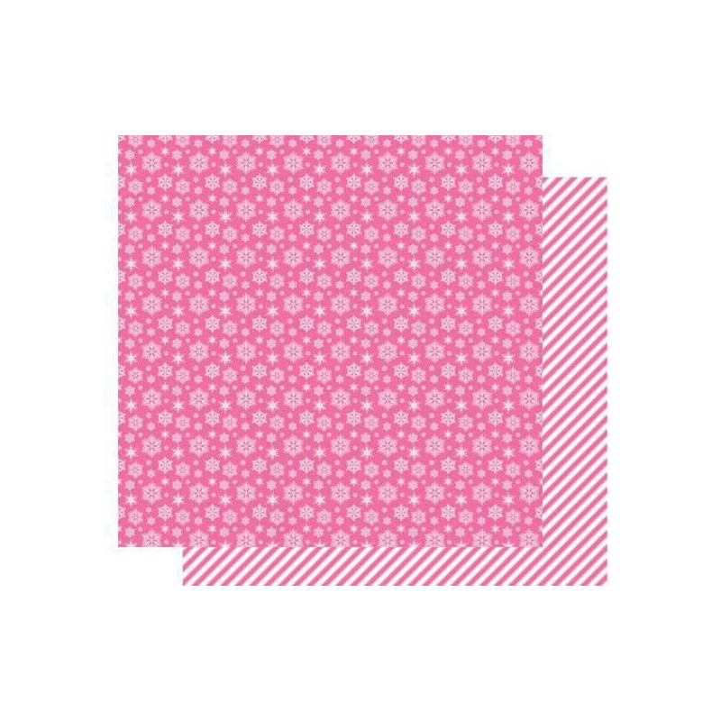 Oboustranný Papír Na Scrapbook Scrapberry´s (1ks) Snowflakes Pink Crush Scrapberrys 30 x 30 Vánoce Papíry Listy Potiskem