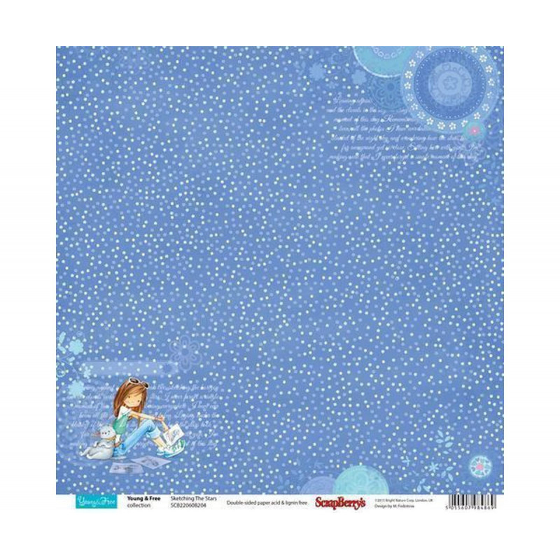 Oboustranný Papír Na Scrapbook Scrapberry´s (1ks) Sketching The Star Scrapberrys 30 x 30 Děti Papíry Listy Potiskem Scrapbooking