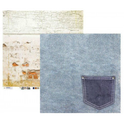 Oboustranný Papír Na Scrapbook Denim Saturdays (1ks) Č.04 Studio Light 30 x 30 Vintage Papíry Listy Potiskem Scrapbooking