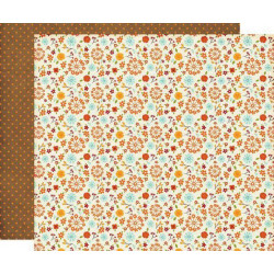 Oboustranný Papír Na Scrapbook Echo Park (1ks) Fall Small Floral Echo Park Paper Co., 30 x 30 Příroda Papíry Listy Potiskem