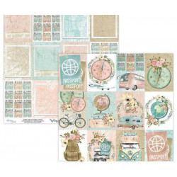 Oboustranný Papír Na Scrapbook Mintay Wanderlust (1ks) Wan-06 Mintay By Karola 30 x 30 Vzory Papíry Listy Potiskem Scrapbooking