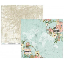 Oboustranný Papír Na Scrapbook Mintay Wanderlust (1ks) Wan-02 Mintay By Karola 30 x 30 Vzory Papíry Listy Potiskem Scrapbooking