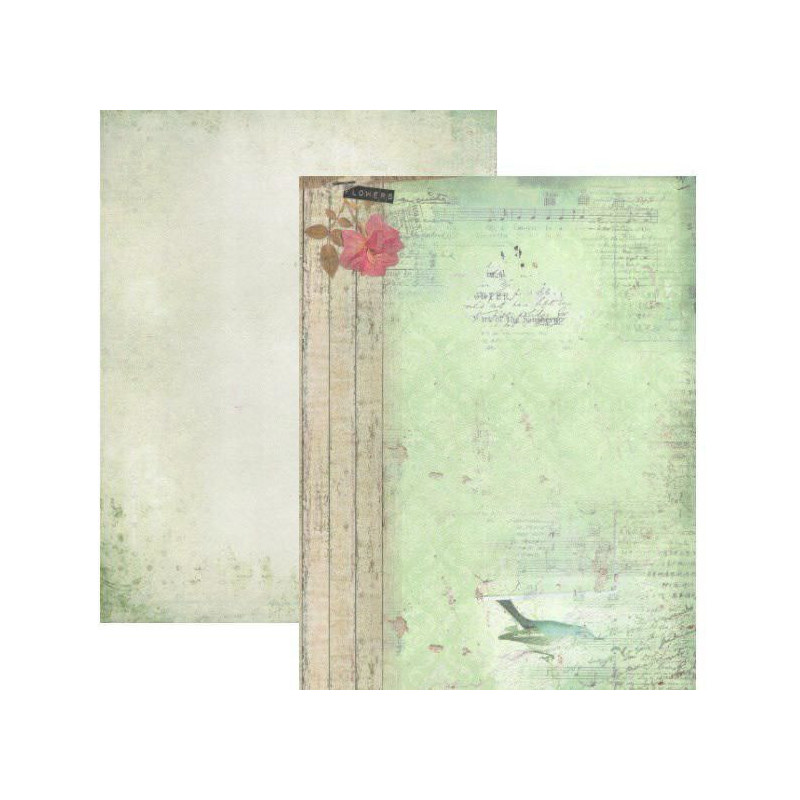 Oboustranný Papír Na Scrapbook A4 Romantic Botanic (1ks) Č.244 Studio Light 170g/m2 Papíry Jednotlivé, Potiskem Scrapbooking