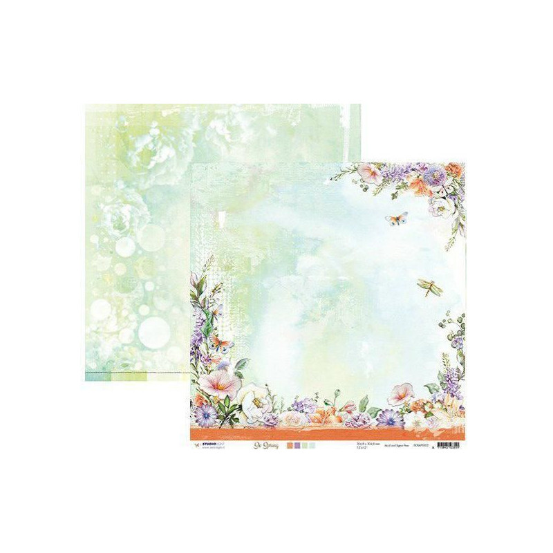 Oboustranný Papír Na Scrapbook So Spring (1ks) Č.02 Studio Light 30 x 30 Příroda Papíry Listy Potiskem Scrapbooking