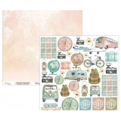 Oboustranný Papír Na Scrapbook Mintay Wanderlust (1ks) Wan-09 Mintay By Karola 30 x 30 Vzory Papíry Listy Potiskem Scrapbooking