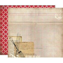 Oboustranný Papír Na Scrapbook Carta Bella (1ks) Recipe Card Echo Park Paper Co., 30 x 30 Vzory Papíry Listy Potiskem