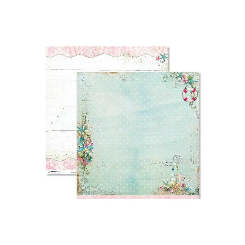 Oboustranný Papír Na Scrapbook Romantic Summer (1ks) Č.04 Studio Light 30 x 30 Příroda Papíry Listy Potiskem Scrapbooking