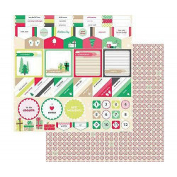 Oboustranný Papír Na Scrapbook Scrapberry´s (1ks) Happy Holiday Accents Scrapberrys 30 x 30 Kartičky Papíry Listy Potiskem