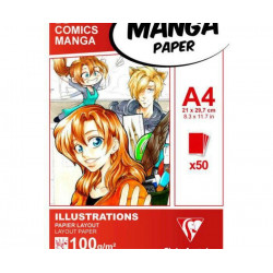 Papíry Na Ilustraci Manga Bílé Bez Rámečků (100g/m2 50 Ks) A4 Clairefontaine Komiks Kresba - Suché Techniky Skicáky Výtvarné