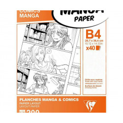 Papíry Na Ilustraci Manga (200g/m2 40 Ks) B4 Clairefontaine Fixy Kresba - Suché Techniky Skicáky Výtvarné Potřeby