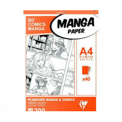 Papíry Na Ilustraci Manga (200g/m2 40 Ks) A4 Clairefontaine Fixy Kresba - Suché Techniky Skicáky Výtvarné Potřeby