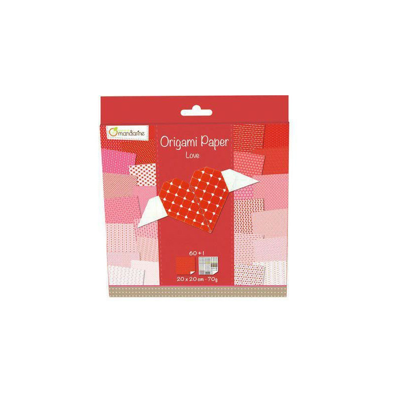 Papíry Na Origami 20x20cm (60ks) Love Avenue Mandarine Svatba Oslava Scrapbooking