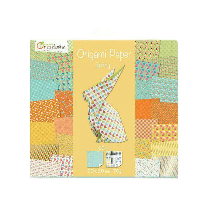 Papíry Na Origami 20x20cm (60ks) Spring Avenue Mandarine Technika Scrapbooking