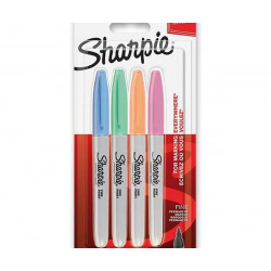 Permanentní Popisovače Sharpie Fine Pastelové Barvy Sada (4ks), Sharpie Fixy Výtvarné Potřeby