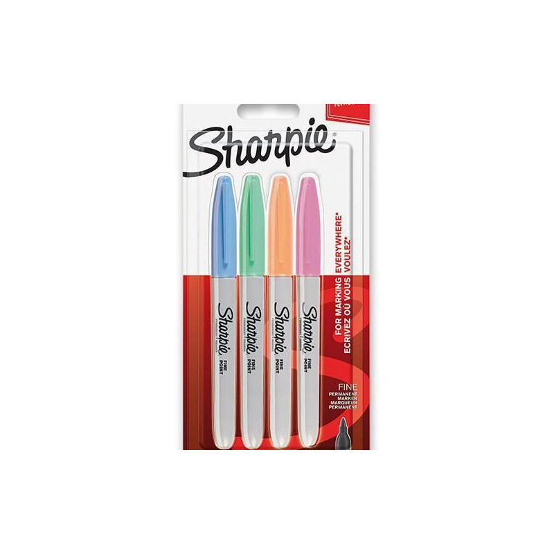 Permanentní Popisovače Sharpie Fine Pastelové Barvy Sada (4ks), Sharpie Fixy Výtvarné Potřeby