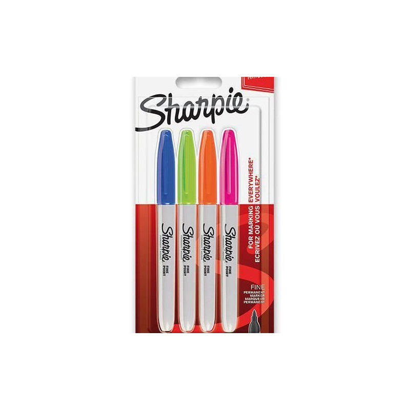 Permanentní Popisovače Sharpie Fine Doplňkové Barvy Sada (4ks), Sharpie Fixy Výtvarné Potřeby