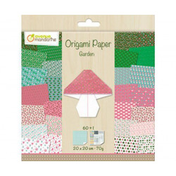 Papíry Na Origami 20x20cm (60ks) Garden Avenue Mandarine Technika Scrapbooking