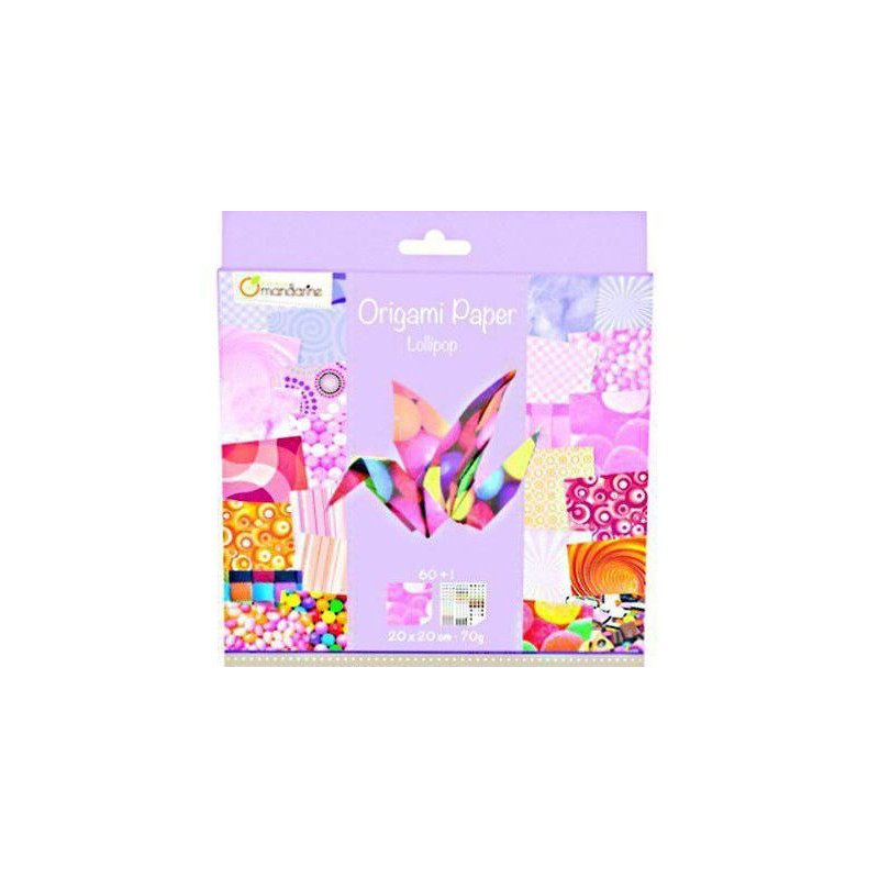 Papíry Na Origami 20x20cm (60ks) Lollipop Avenue Mandarine Technika Scrapbooking