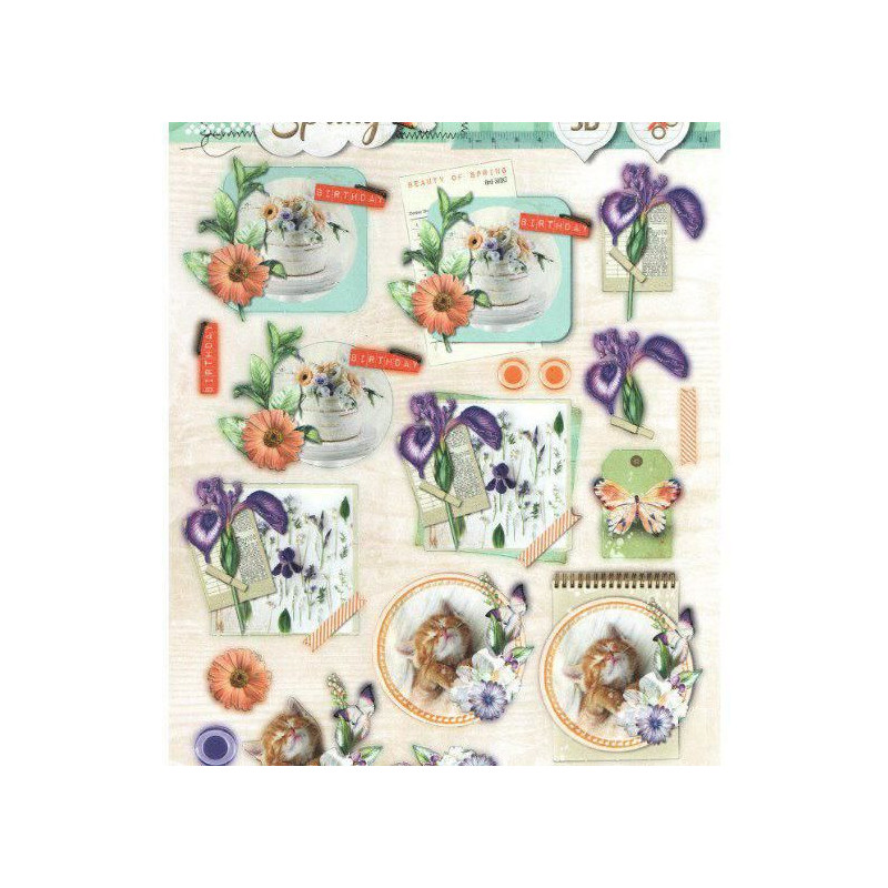 Papírové Výseky A4 3d So Spring Č.606 Studio Light Dekorační Výřezy Papíry Potiskem Scrapbooking