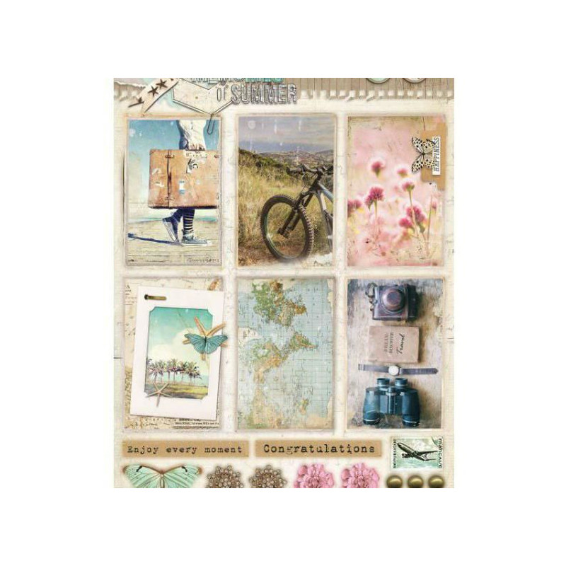 Papírové Výseky A4 Memories Of Summer Č.617 Studio Light Dekorační Výřezy Papíry Potiskem Scrapbooking