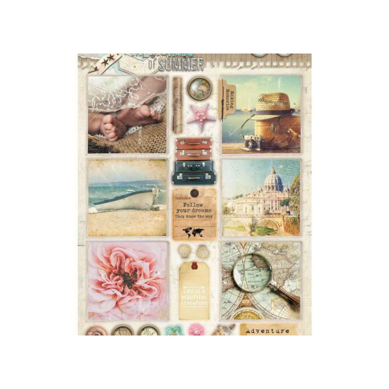 Papírové Výseky A4 Memories Of Summer Č.620 Studio Light Dekorační Výřezy Papíry Potiskem Scrapbooking