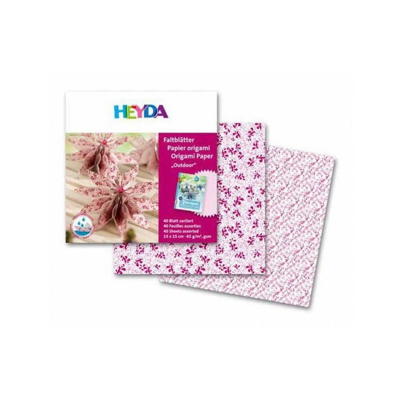 Papíry Na Origami 15x15cm Červený Outdoor Heyda Technika Scrapbooking