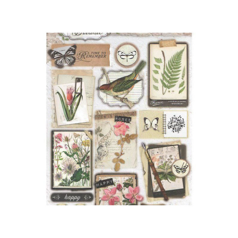 Papírové Výseky A4 Romantic Botanic Č.589 Studio Light Dekorační Výřezy Papíry Potiskem Scrapbooking