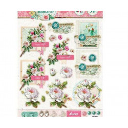 Papírové Výseky A4 Sweet Romance Květiny Č.514 Studio Light Dekorační Výřezy Papíry Potiskem Scrapbooking