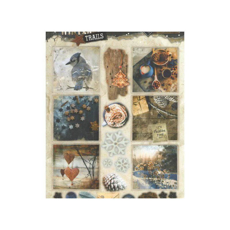 Papírové Výseky A4 Winter Trails Č. 628 Studio Light Dekorační Výřezy Papíry Potiskem Scrapbooking