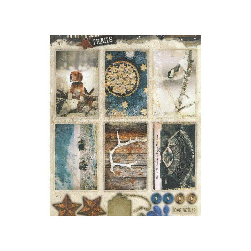 Papírové Výseky A4 Winter Trails Č. 626 Studio Light Dekorační Výřezy Papíry Potiskem Scrapbooking