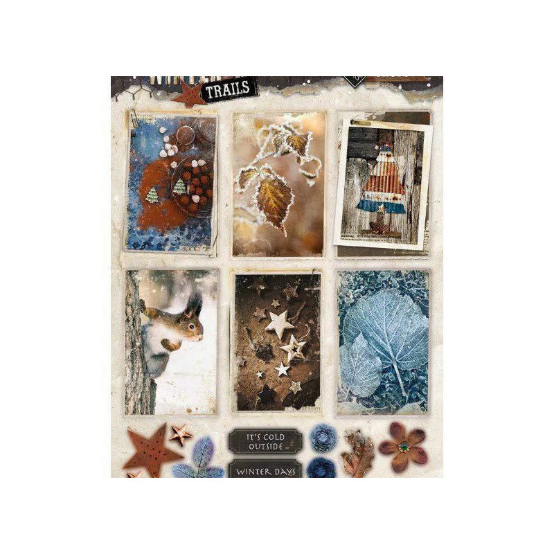 Papírové Výseky A4 Winter Trails Č. 625 Studio Light Dekorační Výřezy Papíry Potiskem Scrapbooking