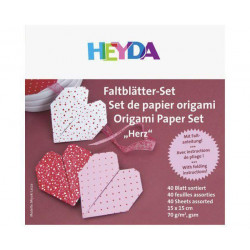 Papíry Na Origami 15x15cm Barevný Mix Se Srdíčky Heyda Technika Scrapbooking