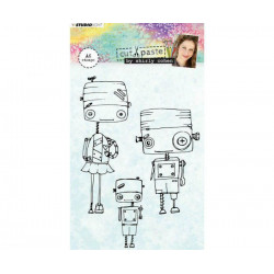 Robot - Silikonová Gelová Razítka (3ks), Studio Light Scrapbooking Papír