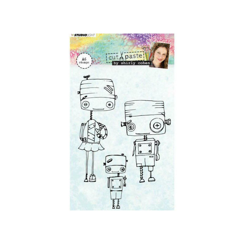 Robot - Silikonová Gelová Razítka (3ks), Studio Light Scrapbooking Papír