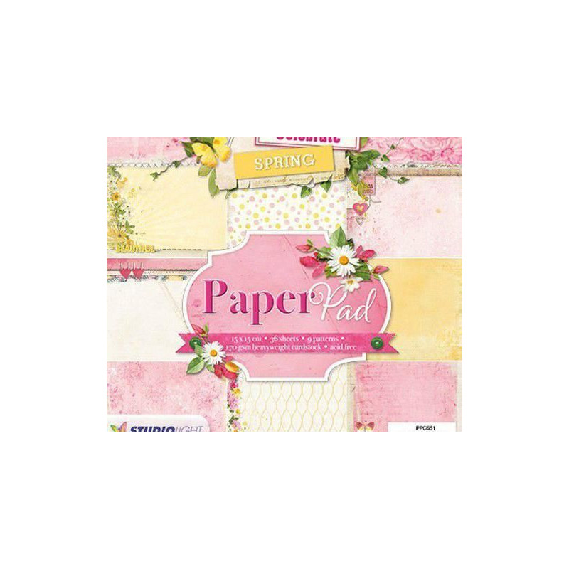 Sada Papírů 15x15cm (36ks) Č.51 Celebrate Spring Studio Light Papíry Potiskem Scrapbooking