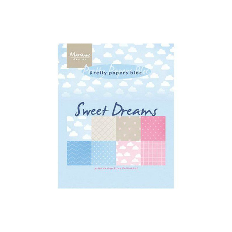 Sada Papírů A5 Sweet Dreams (32ks), Marianne Design Papíry Potiskem Scrapbooking