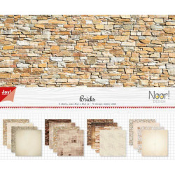 Sada Oboustranných Papírů 30x30cm Bricks (8ks), Joy Crafts Papíry Sady Potiskem Scrapbooking