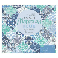 Sada Jednostranných Papírů 30x30cm (32ks) - Moroccan Blue Docrafts Papíry Sady Potiskem Scrapbooking