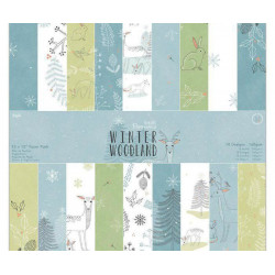 Sada Jednostranných Papírů 30x30cm (36ks) - Winter Woodland Docrafts Papíry Sady Potiskem Scrapbooking