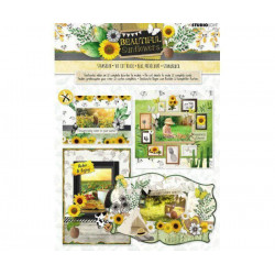 Sada Papírových Výseků V Bloku Beautiful Sunflowers A4 Studio Light Papíry Obrázky Potiskem Scrapbooking